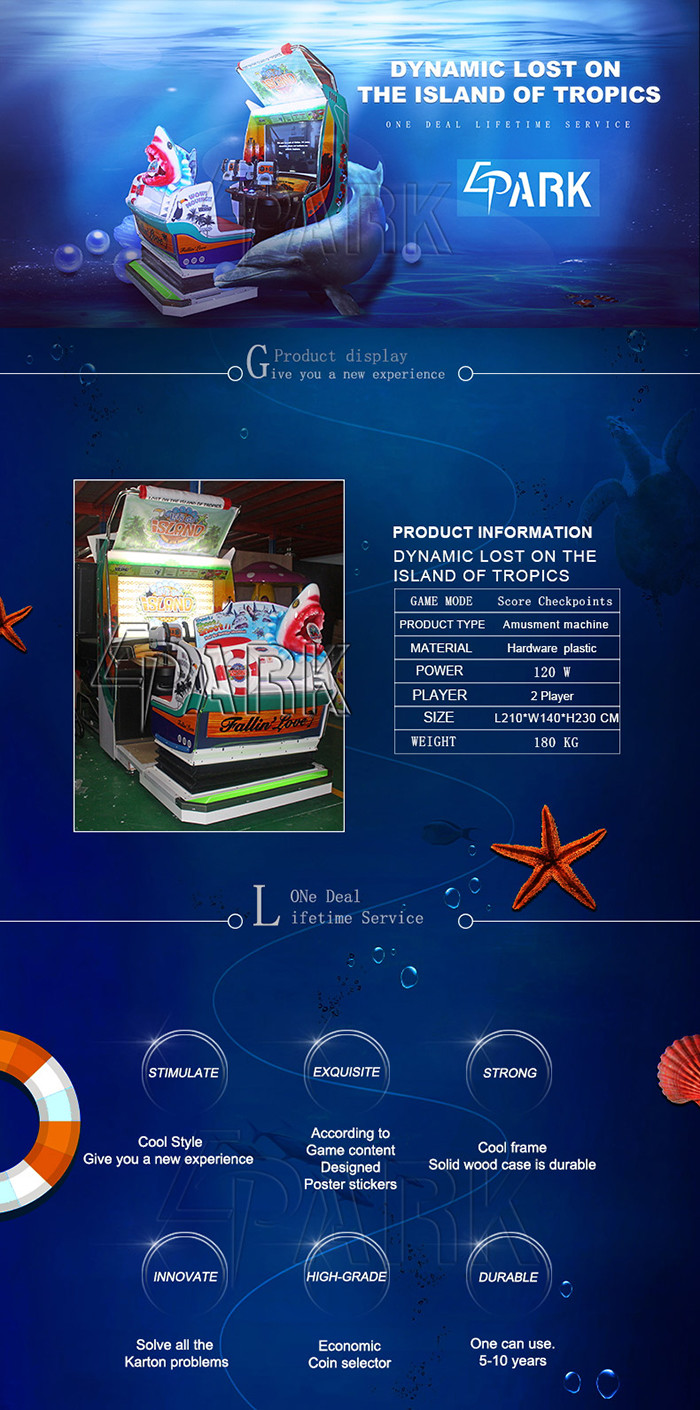 Original Lets Go Island Video Shooting Arcade Machines Dynamic Seats Simulate