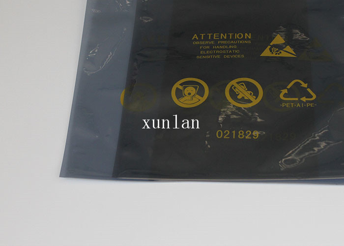 Zipper ESD Anti Static Bags 0.08mm - 0.2mm Flat Waterproof With Printing Logo