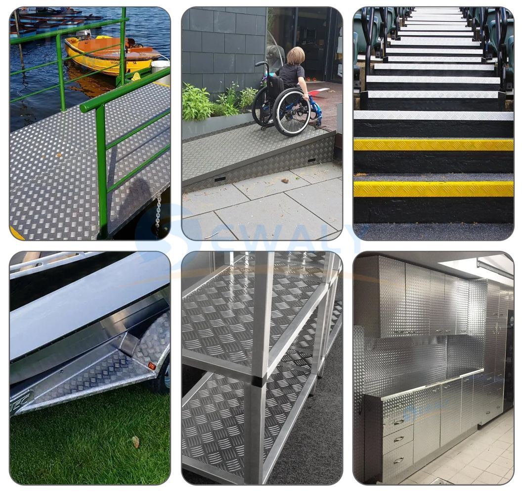 Stair Tread Flooring Fire Trucks Ship Decks, Elevators Embossed Decorative Aluminum Coil