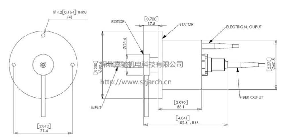 2000RPM 300mm Lead SMA Connector Rotary Slip Ring