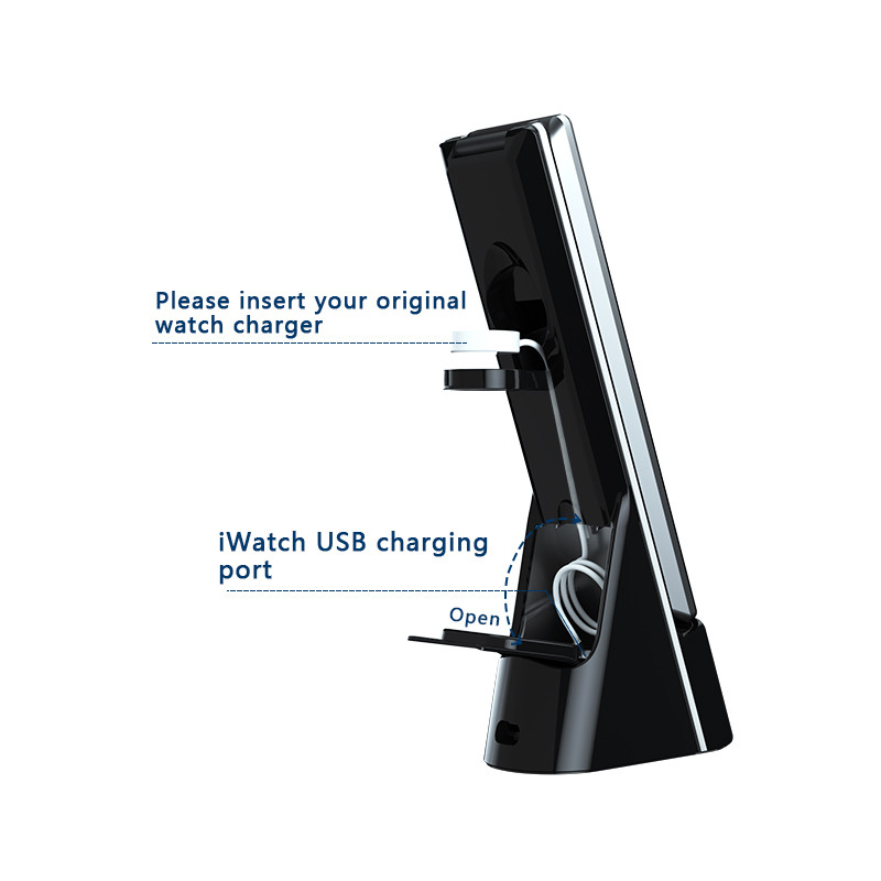 Multi Function Wireless Charger With Clock Lamp