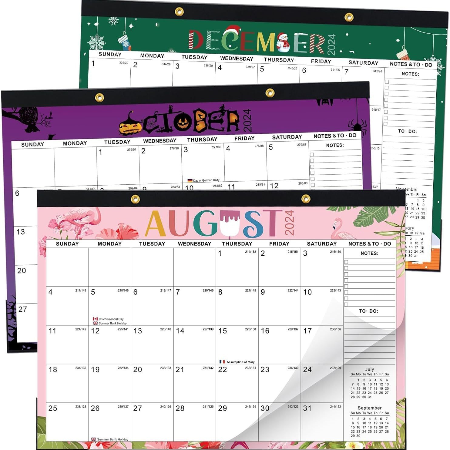 12 Photos Custom Wall Calendar with 1 Calendar Quantity and Retangle Shape