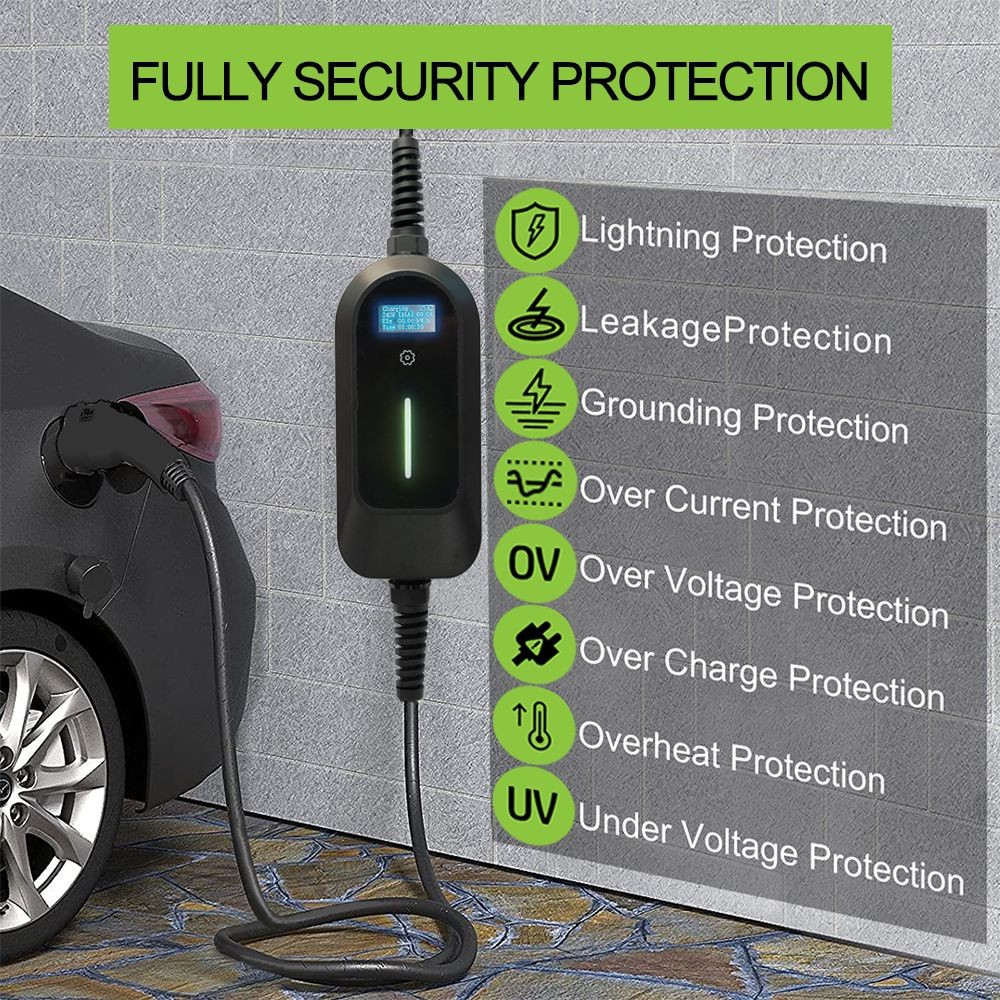 EVCOME Portable Electric Car Charger (220V 3.5KW MAX 16A ) 5M Or Customized Cable With OEM ODM