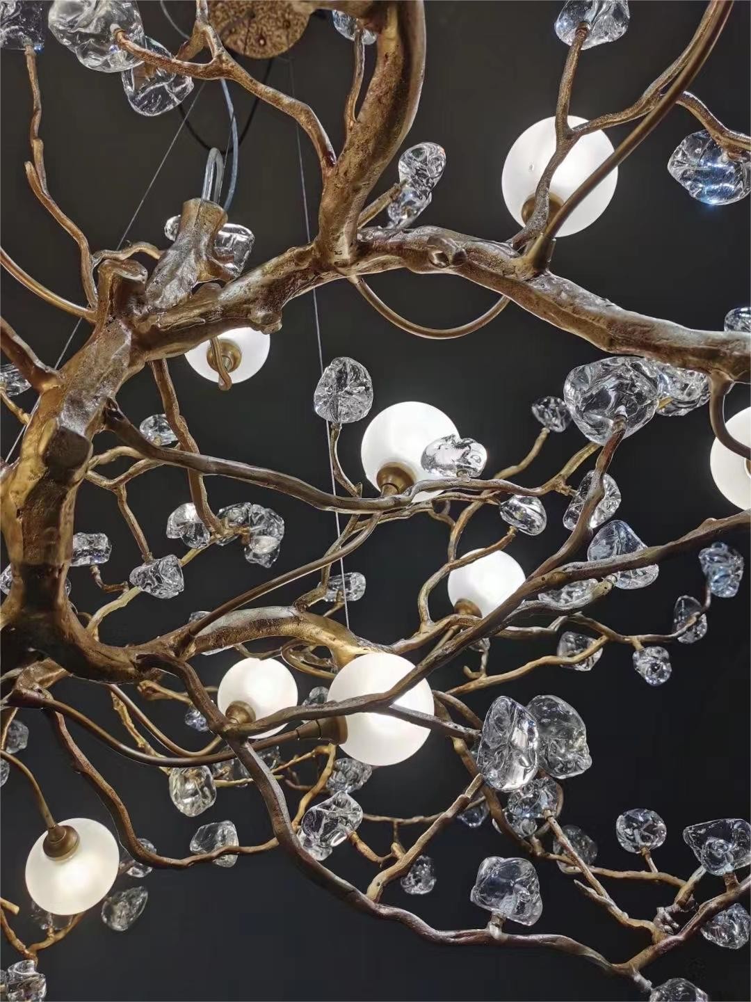Customized All Copper Creative Glass Stone Pendant Chandelier To Create Light Luxury Style