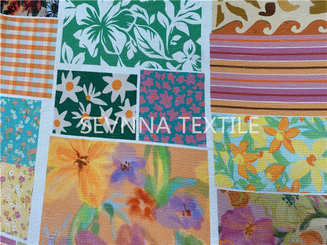 Soft Touch Daisy Pattern Recycled Swimwear Fabric Repreve Nylon