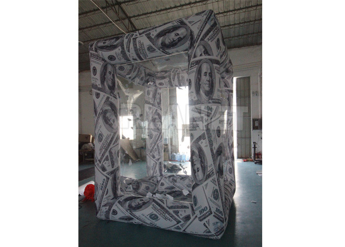 2.3x3.2mH Oxford Dollars Printing Inflatable Money Machine Booth