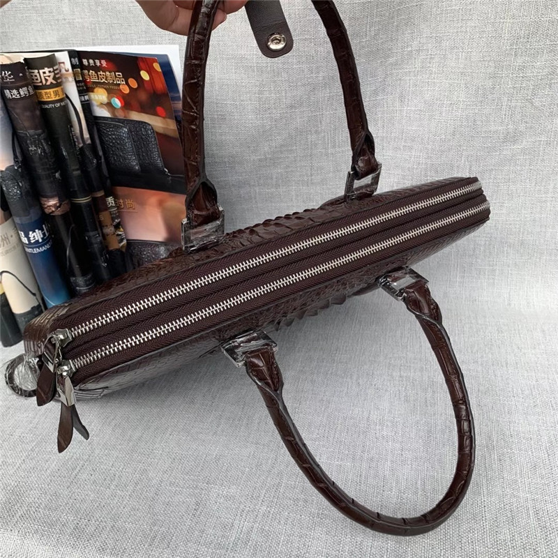 Authentic Crocodile Skin Businessmen Briefcase Laptop Handbag Genuine Exotic Alligator Leather Male Large Shoulder Bag