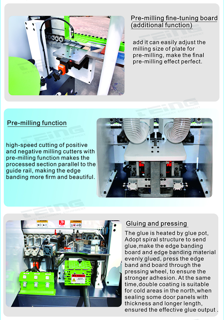 Woodworking Fully Auto Edge Bander Machine SKDT630 with Pre-milling and 18.645kW Power