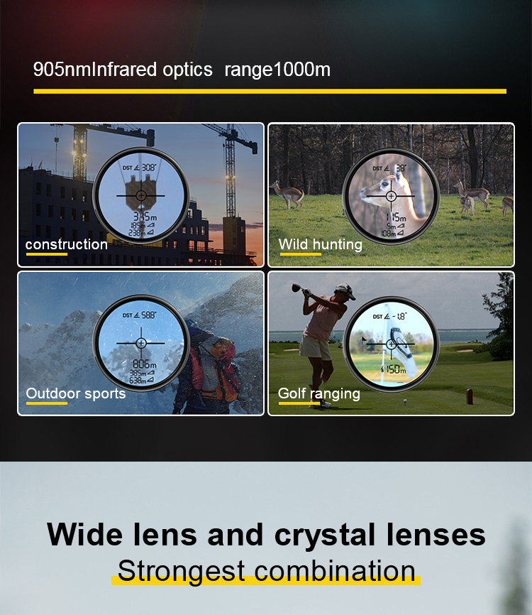 1000m Laser Rangefinder Rechargeable Class 1 Monocular Customizable Golf Rangefinder