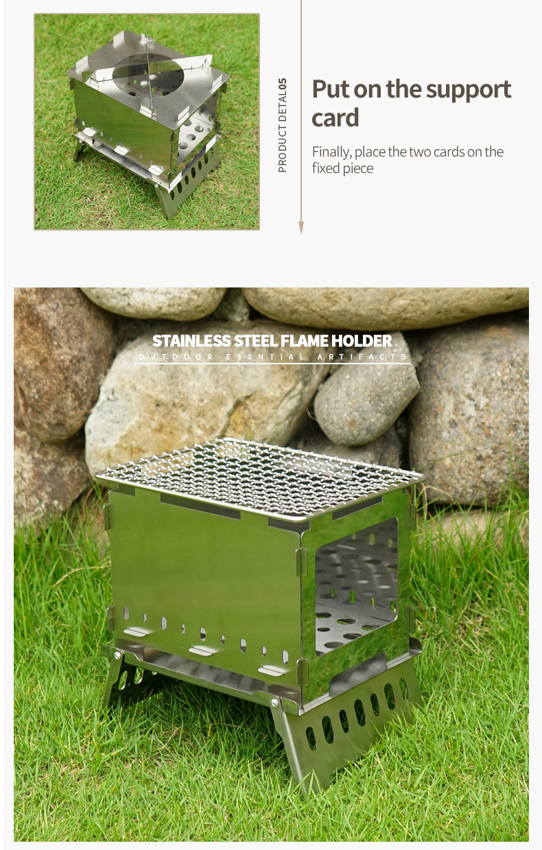 Outdoor Folding Camping Portable Charcoal Stove Portable Card Stove Barbecue Grill