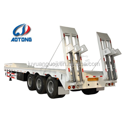 Max Payload 80000KG Tractor 3 Axles 60t Excavator Equipment Lowbed Truck Trailer/Lowboy semi trailer