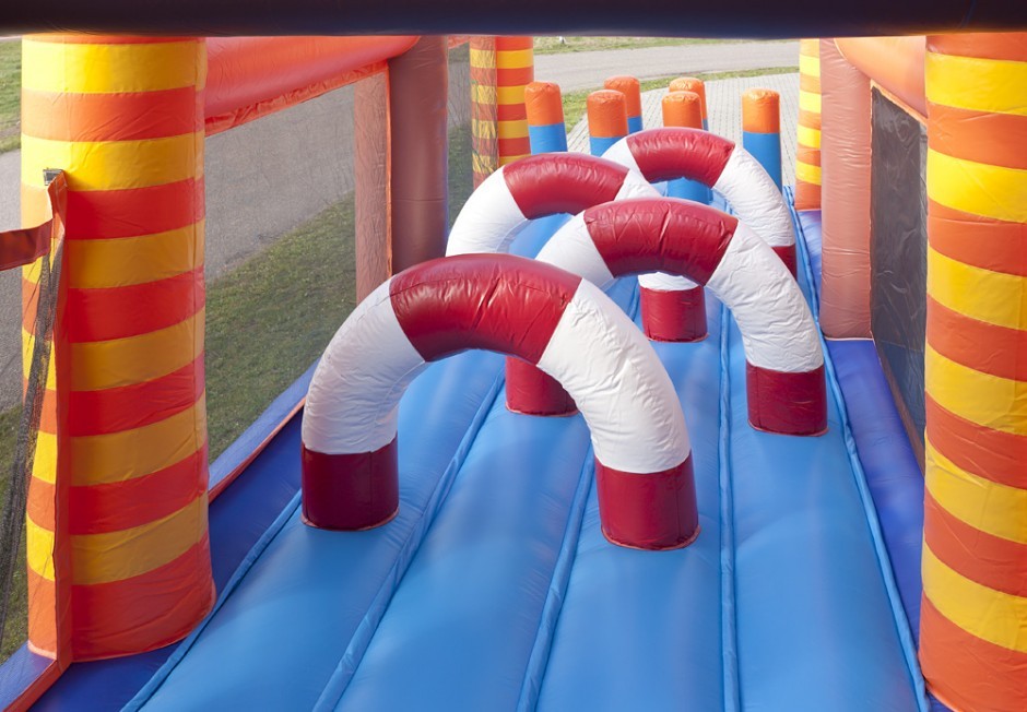 Waterproof Adventure Run Inflatable Obstcale Course 17.5*3.8*5m
