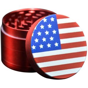 American Flag Pattern 3 Chambers 2''X1.5'' Spice Grinder