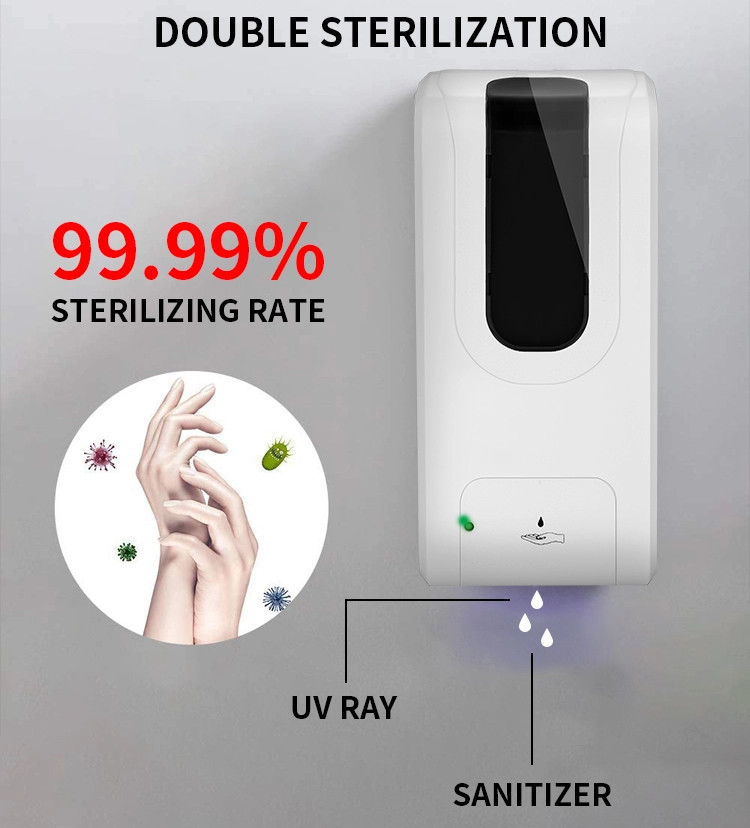 White Liquid Gel Hand Sanitizer Automatic Soap Dispenser Wall Mounted