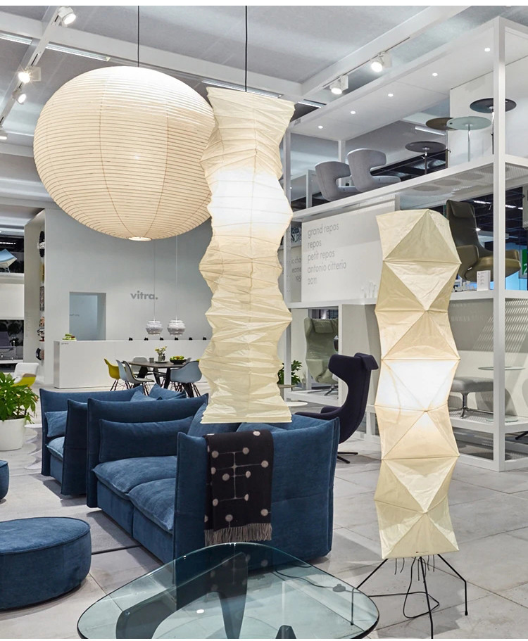 Japanese Designer paper Chandelier Simple Art Living Room Bedroom Akari Chandelier(WH-MI-373)