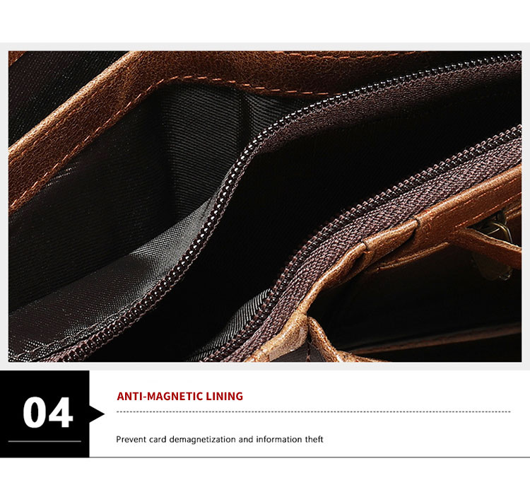 Men's Genuine Leather RFID Blocking Wallet Minimalist Crazy Horse Slim Credit Card Holder