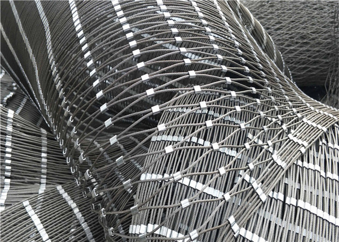 Ss 304 Stainless Steel Wire Rope Mesh 20x20mm Protect Windows / Zoo Animal Cable