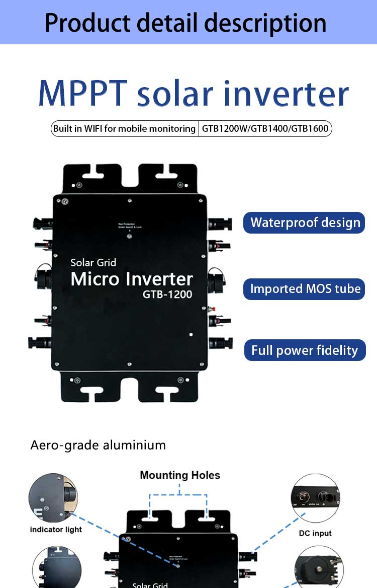 2Kw Photovoltaic Micro Inverter 2000W Solar Micro Inverter Plug Power Gateway Solar Power Micro Inverters