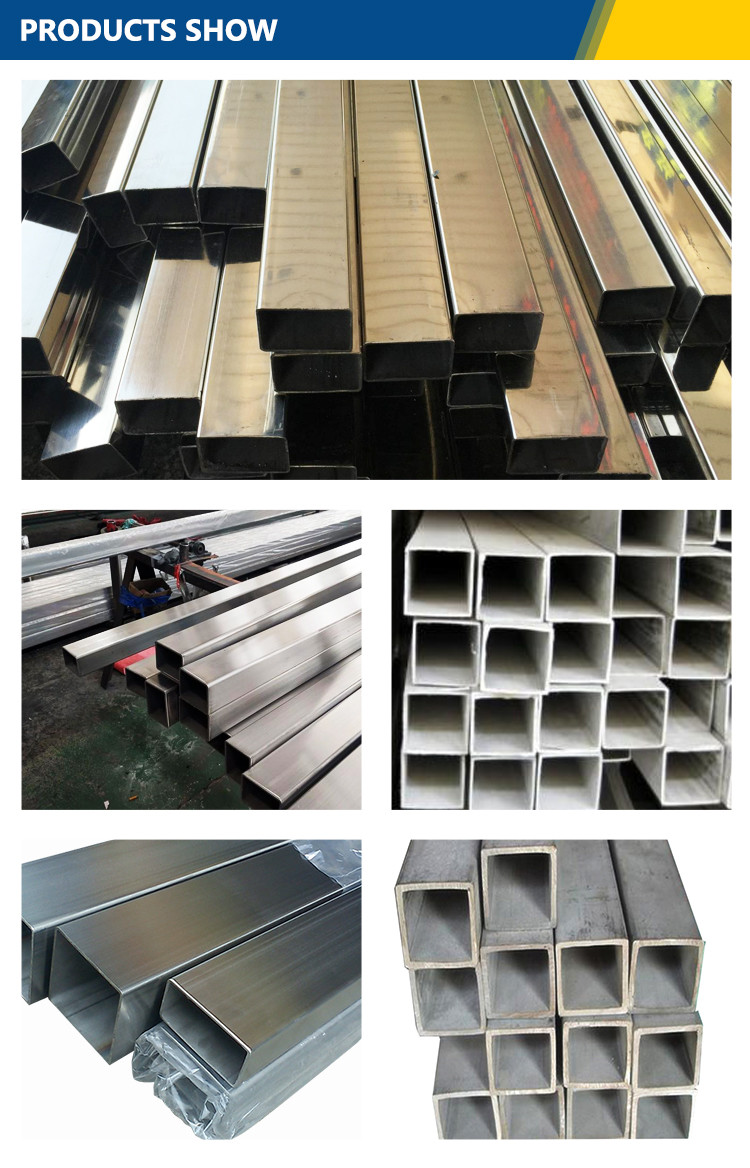 Brushed Mirror Stainless Steel Rectangular Tubing 8K Polised Alloy Tube SS 201 202