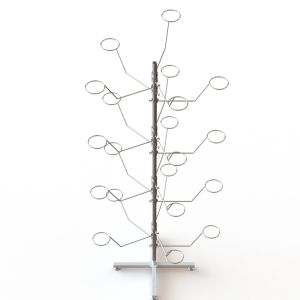 Chrome Adjustable 20 Hooks Tree Display Stand For Hats Caps Display Rack