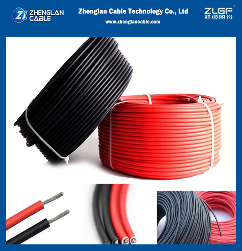 TUV SAA Approved Solar Pv Cable 2.5mm2 4mm2 6mm2 10mm2 UV Resistant Black / Red Photovoltaic Solar Cable