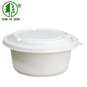 Disposable Bagasse Biodegradable Ice Cream Containers With Lid Recyclable Paper