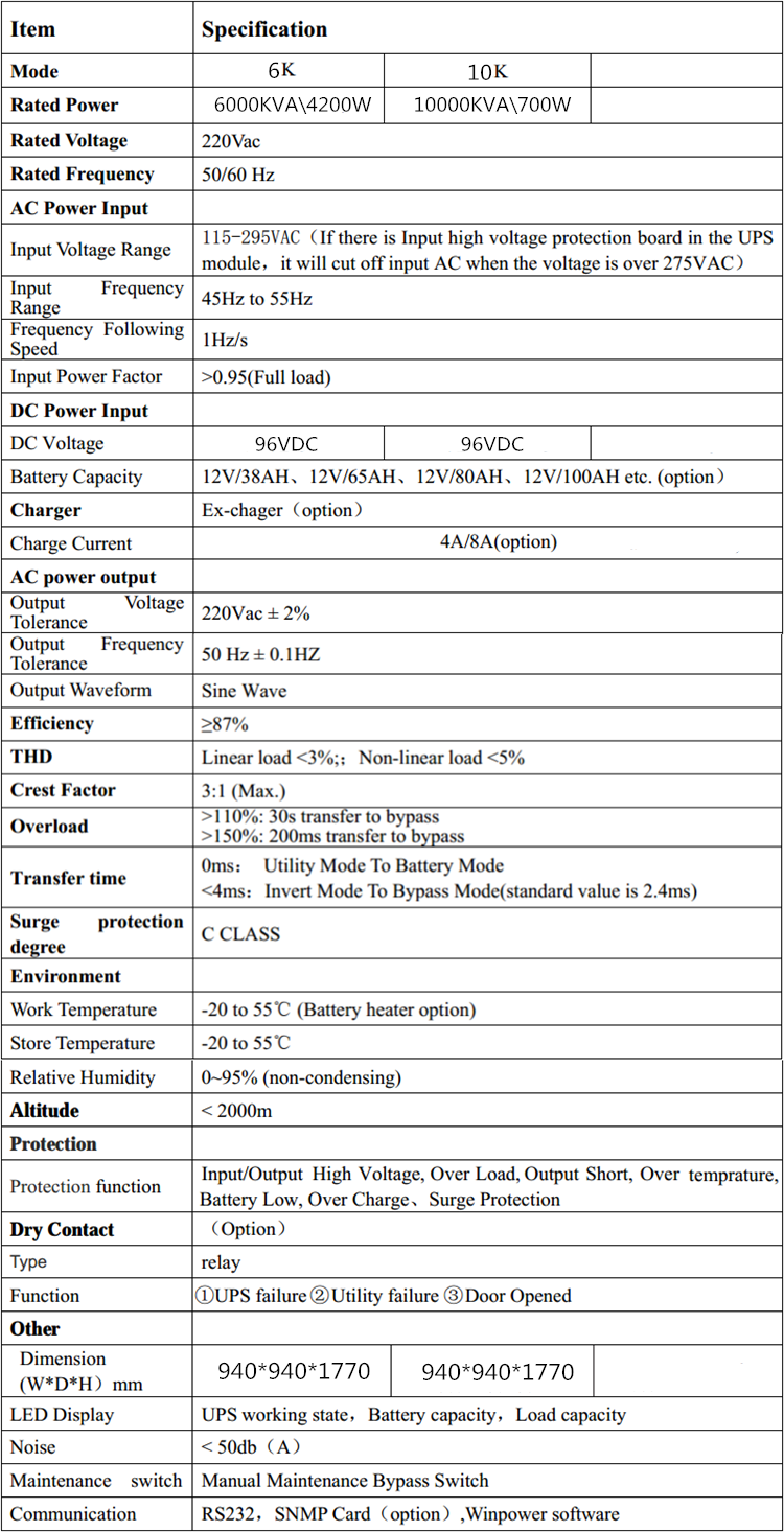 Traffic Light 6KVA Uninterruptible Power Supply UPS Outdoor Pure Sine Wave