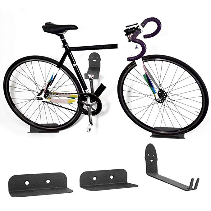 Standard Bike Wall Mount Horizontal/Vertical Hanging Rack for Garage and Indoor Silver