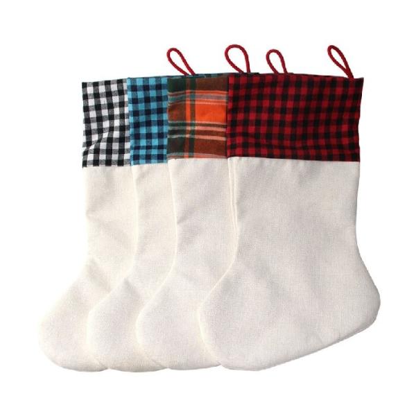 Personalised Sublimation Christmas Ornament Blanks Linen Christmas Stocking
