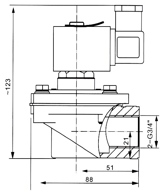 SCG353A043 Right Angle 3/4'' Inch Diaphragm Dust Collector Valve