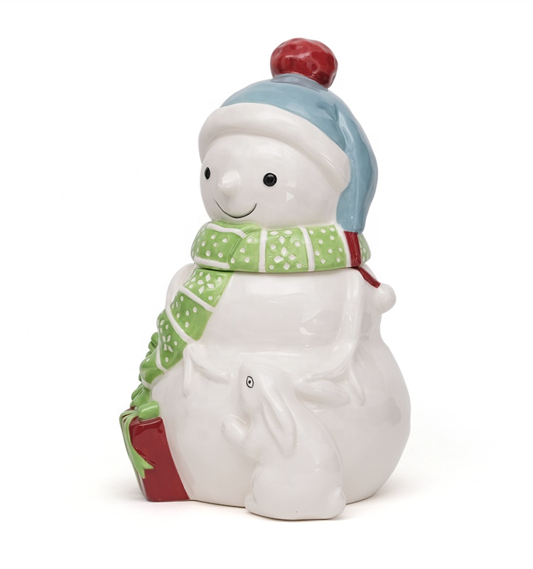 Ceramic Storage Jars With Lids Christmas Holiday Kitchen Coffee Tea Cookie Gift Ceramic Canister Jar 3D Handpainting