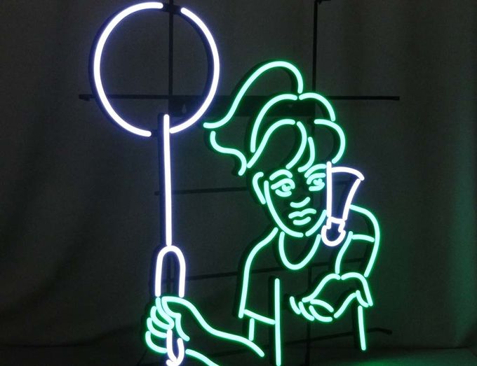 Play Badminton PVC Leon Sign White Green Color