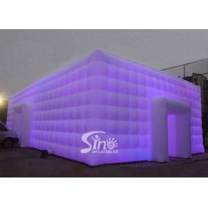 20x11m large cube inflatable wedding party tent with LED lights N movable doors