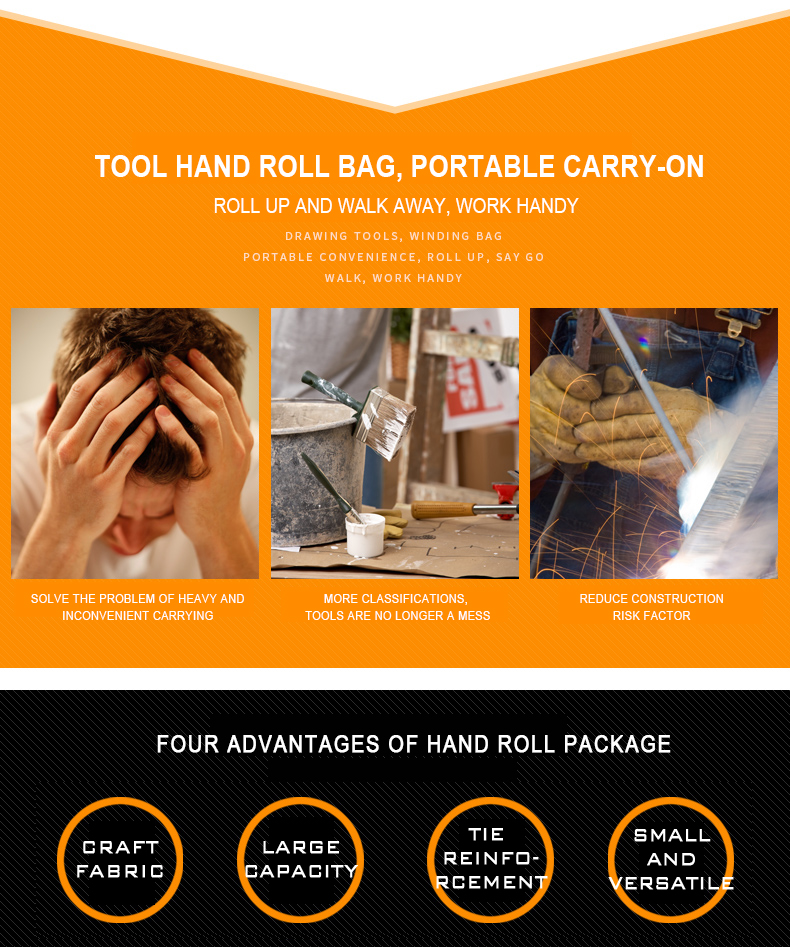 China Suppliers Custom Knife Pouch Multifunctional Rolling Tool Bag