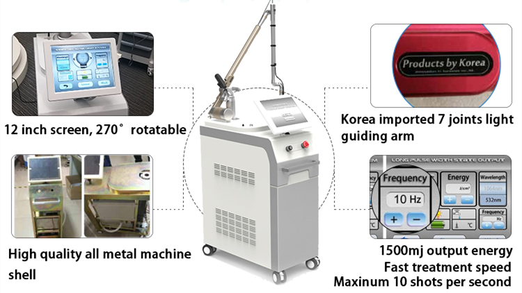 new product 2018 double rod nd yag laser tattoo removal machine 1064nm 532nm birth mark remove