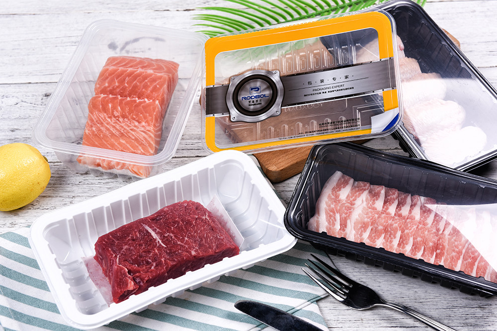 Skin MAP Tray Sealing Machine Automatic Meat Sea Food Vacuum Tray Sealer