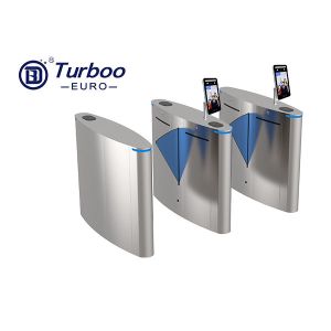 China SUS304 Retractable Flap Barrier Turnstile RFID Waist Height Turnstile on sale