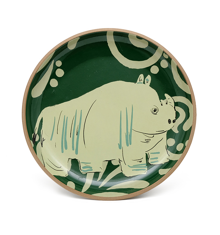 Pottery Stoneware Lovely Design Cute Animal Printed Grey Green Halloween Dinner Plates Ceramic