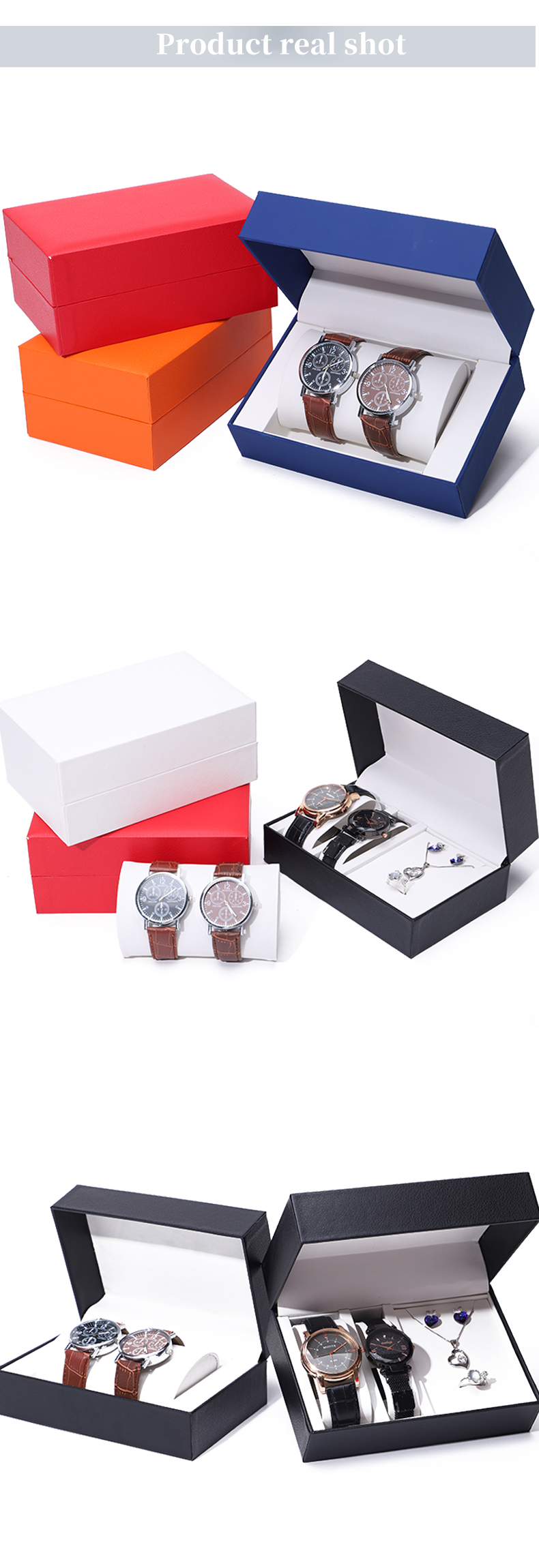 Multi Function Dual Pack Hard Paper Watch Box DustProof Luxury Packaging Case