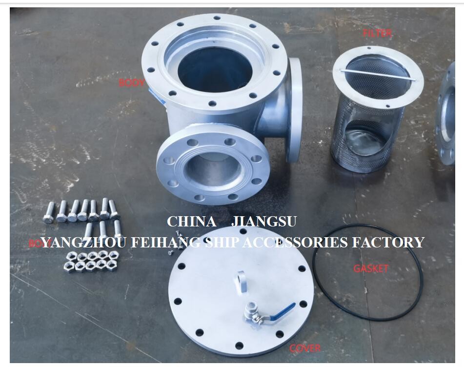 Straight Through Type Stainless Steel Marine Sea Water Filter AS125 PN1.0 CB/T497-2012 Mesh 150um