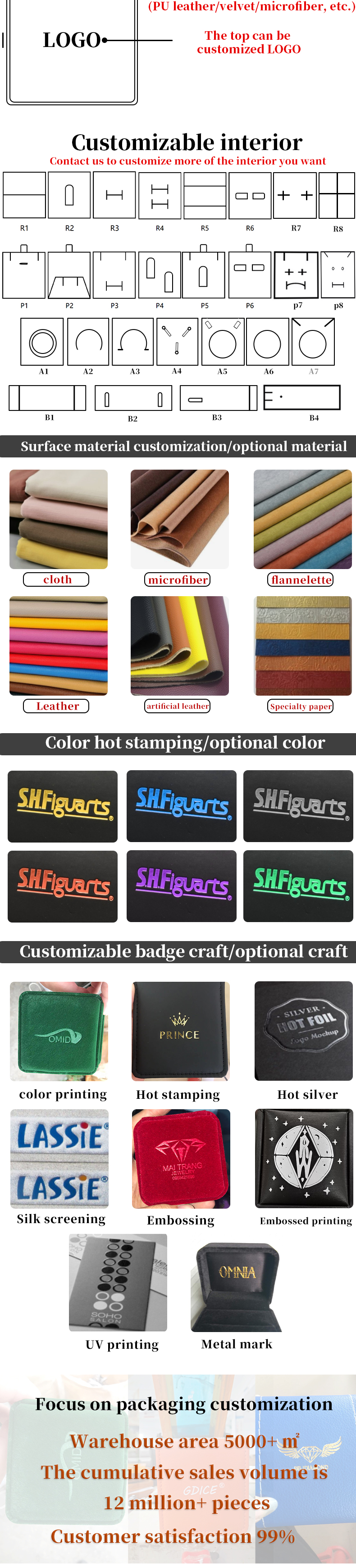 Customer's Logo Hanhong Jewelry Packaging Box Luxury Leather Ring Necklace Jewelry Box