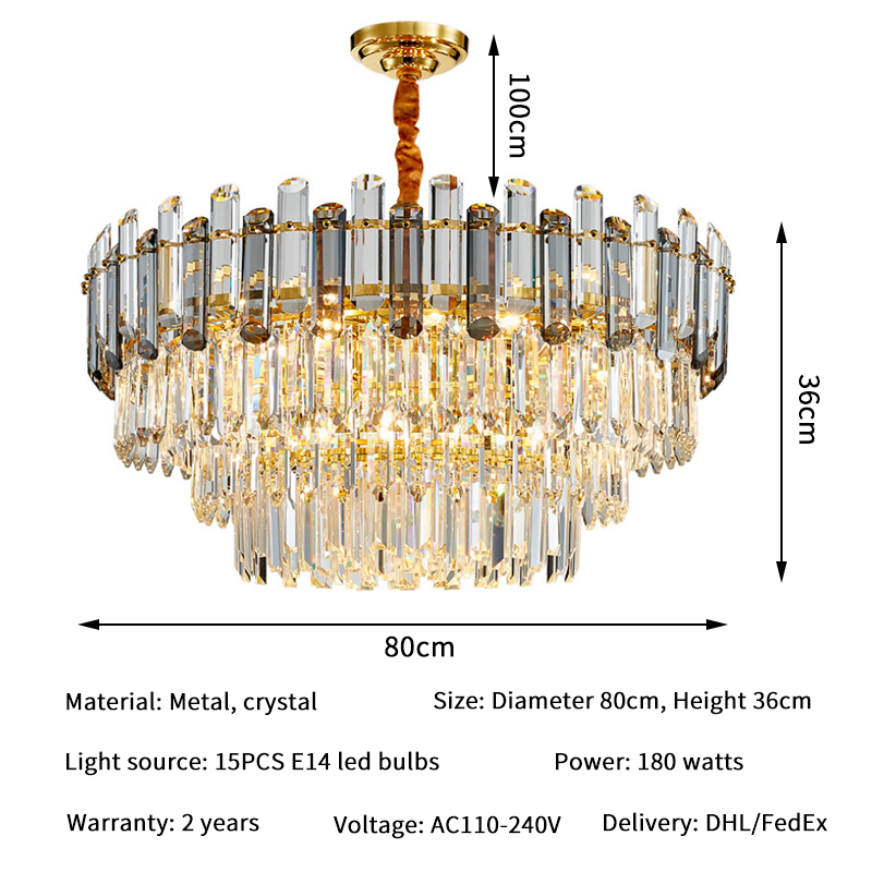 Creative Led Chandelier For Live Room Luxury Crystal Lamp gold light fixtures(WH-CY-205)