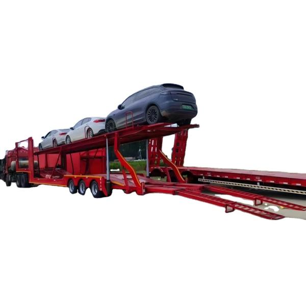 CIMC Stainless Steel 2/3 Axle 8-9 Land Road Car Trailer Semi Carrier Trailer Car