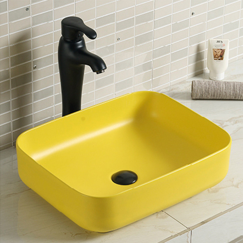 Small Rectangular Counter Top Wash Basin Porcelain Vessel Sink 20 Inch