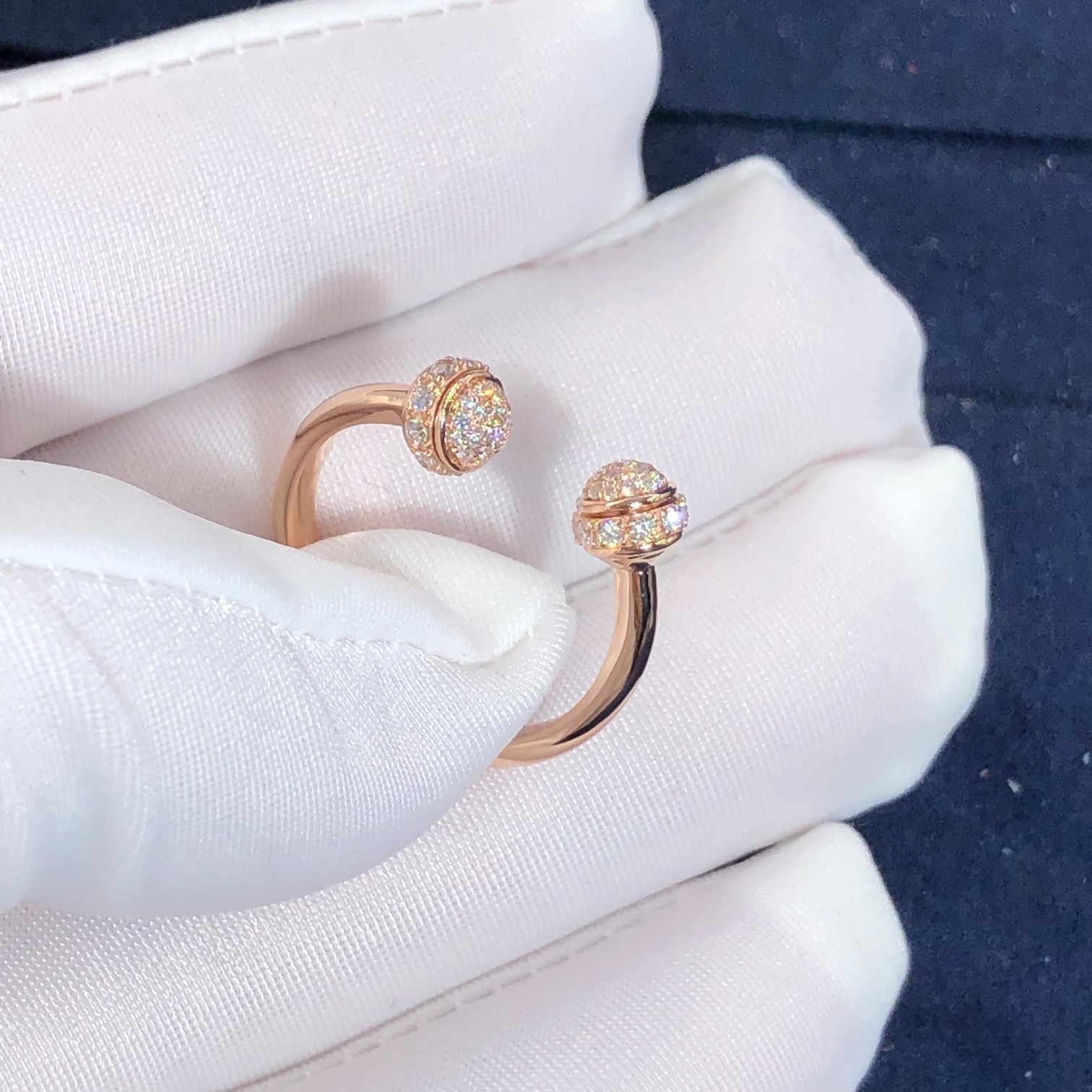 High-End High Quality Fine Jewelry Pure 18k Gold Jewelry Piaget Possession Open Ring Natural Diamonds Ring