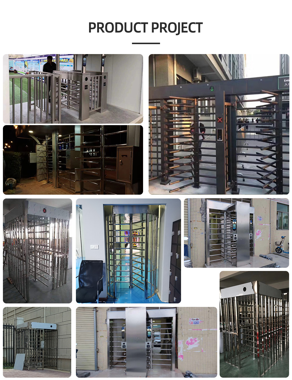 0.2s Response SUS304 Full Height Turnstile Gate Biometric Access Control