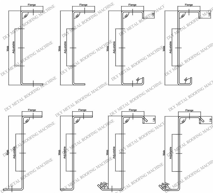 3mm C Shape Plc Purlin Roll Forming Machine 5.5kw