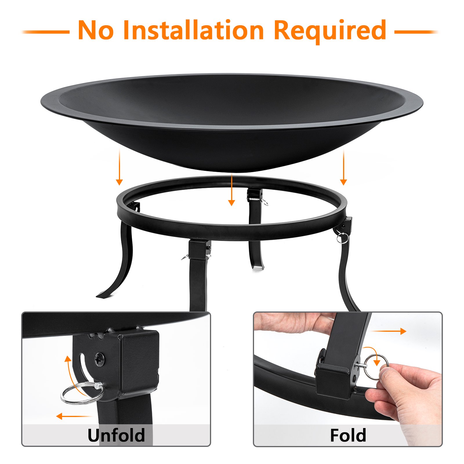 Stocked Portable Smokeless Fire Pit for Outdoor Camping Holiday Selection Support