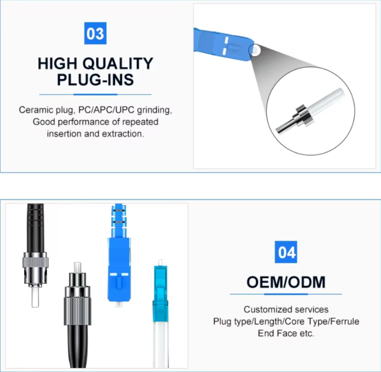 Ftth Drop Cable Fiber Optical Patch Cord 30m 50m 100m 150m 200m 1 Core Sm G657a1 Pre Connectorized