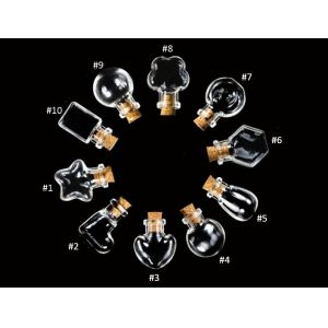 Mini Irregular Vials/ Clear Glass Jars Bottles with Cork Stoppers for Arts &